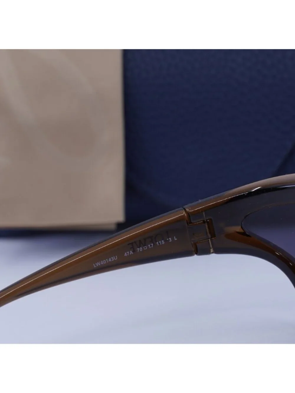 Loewe LW40143U 47A Shield Sunglasses – Brown / Grey